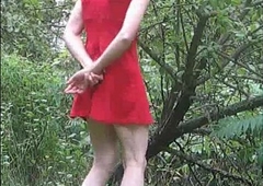 Outdoor in a red raiment