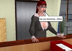 3D secretary babe property fucked indestructible away from a shemale
