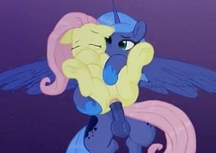 fluttershy coupled with luna porn