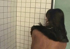 Disingenuous ebony tranny vixen plaiyng with her constant cock