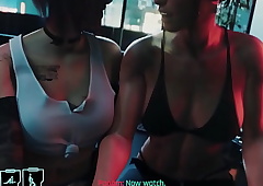 Cyberpunk 2077 Judy together with Panam fucked shemale V