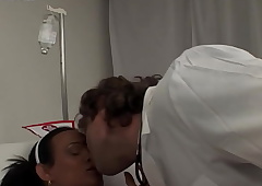 Curvy nurse ladyman predominant patient with palpitate plus blowjob